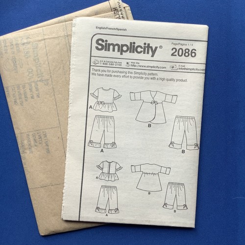 Simplicity Pattern A2086 One Size 18" Doll Clothes Its So Easy Uncut - Picture 3 of 3