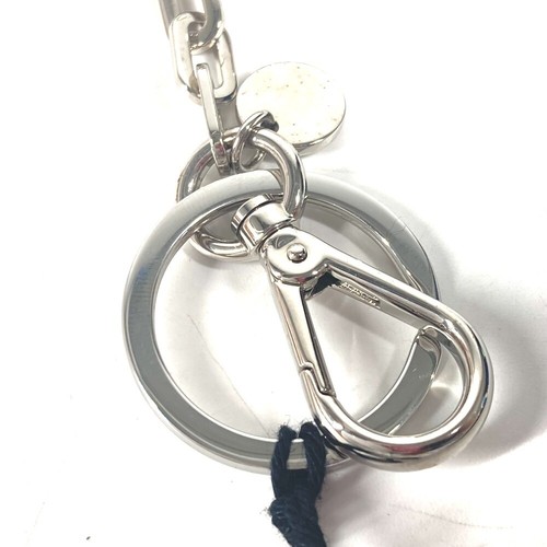 MIUMIU Rhinestone heart Bag Charm Key Holder Metal Silver - Picture 4 of 10