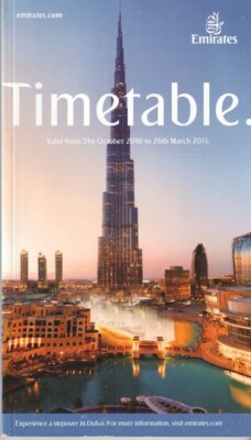 Emirates timetable 2010/10/31