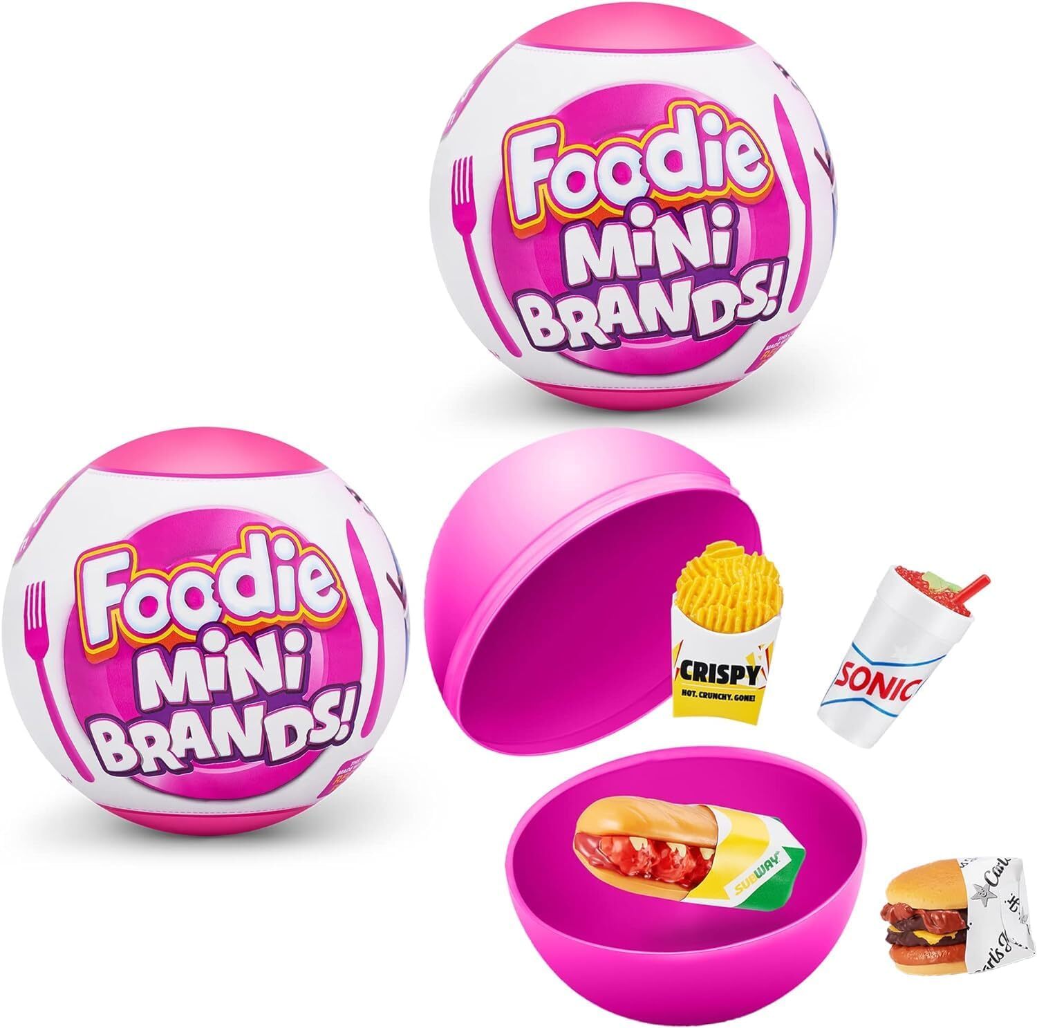 5 Surprise Foodie Mini Brands (2 Pack) by ZURU, Mystery Capsule Real Miniature C