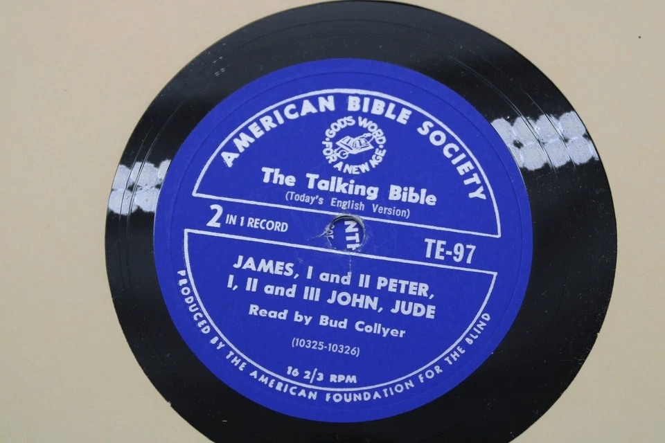 The New Testament 10” Vinyl Records By Bud Collyer American Bible Society Braill Foto 4 de 4