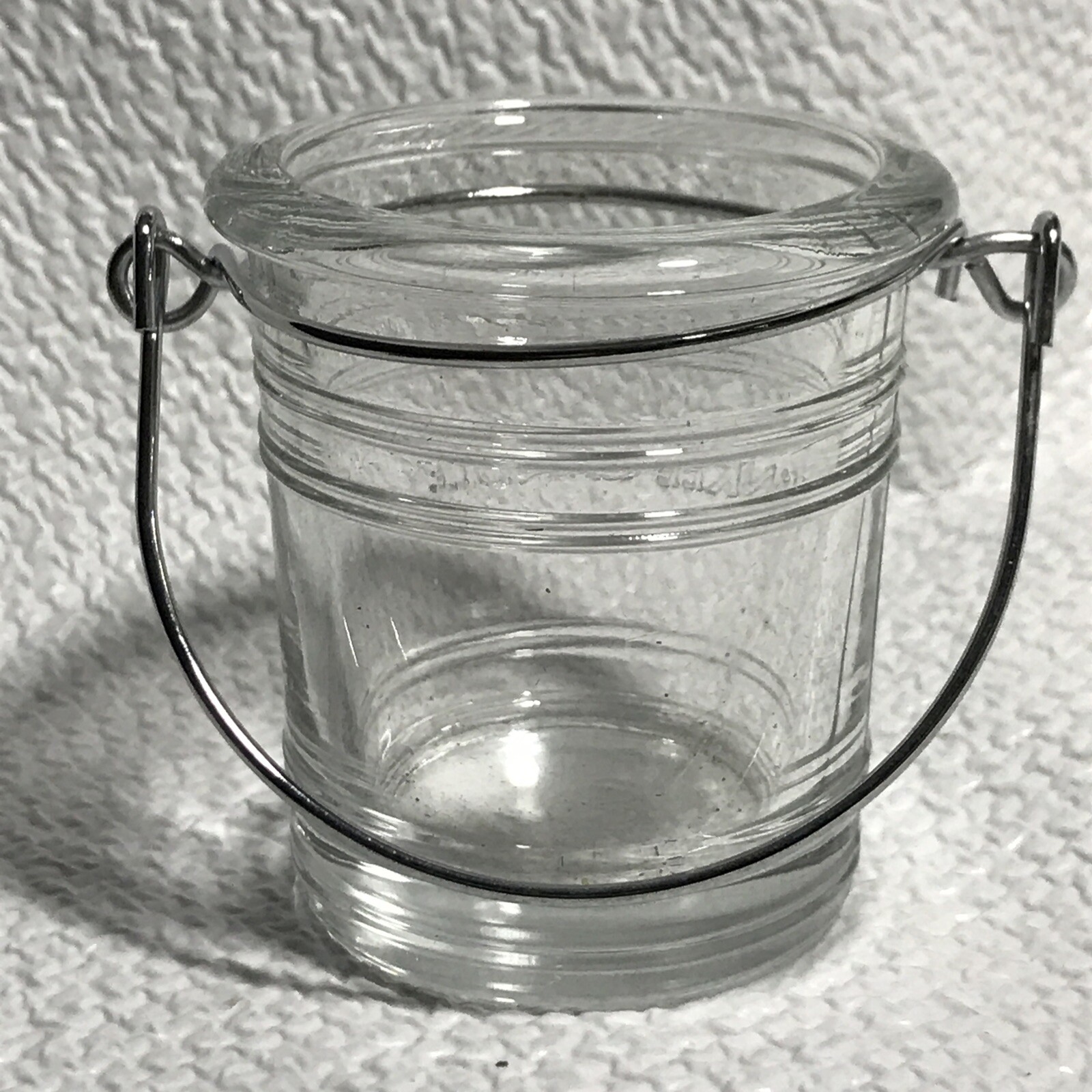 Yankee Candle Clear Glass Bucket Pail Votive Tea Light Holder Beach