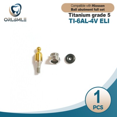 Dental ball attachment abutment straight O-ring system for Hiossen Osstem M R