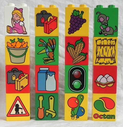 48 Lego Duplo Printed Bricks, Assorted Sizes and Designs, No Duplicates - Picture 3 of 7
