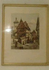 Vintage Original Signed Heiner Krasser Rothenburg Germany