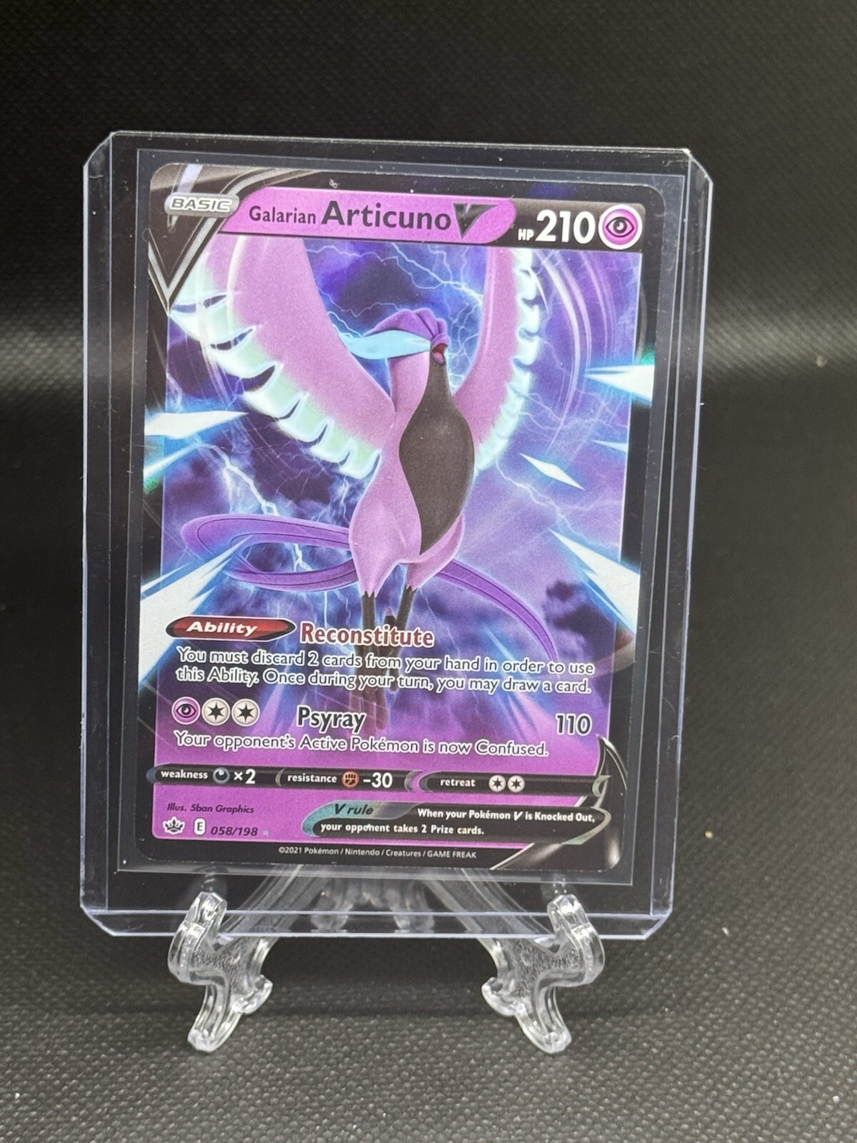 Galarian Articuno V - 058/198 Ultra Rare Chilling Reign NM Pokemon TCG Holo