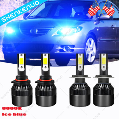 For Mazda 3 2004 2005 2006 2007 2008 2009 C9 8000K LED Headlight Hi Lo Beam Bulb