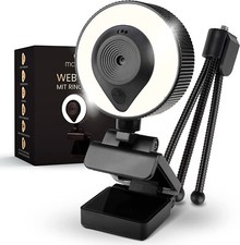 1080p Webcam mit Mikrofon und Ringlicht  Mond...