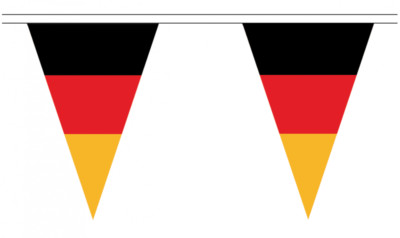 Deutschland 5M Dreieck Flagge Wimpelkette - 12 Fahnen - dreieckig 