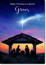 Doodlecards Gran Christmas Card Nativity Scene