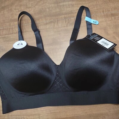 Bali Women's One Smooth U Bounce Control Wirefree Bra Df3458, Black, 42C