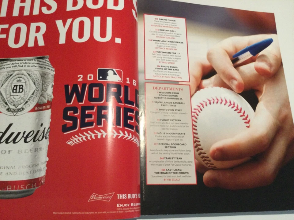 Chicago Cubs vs Cleveland Indians 2016 World Series MLB Official Program - Image 3 of 4