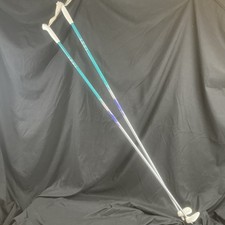 LEKI F40 Aluminum Ski Poles 145 cm 58 inches Teal White Vintage made in Germany