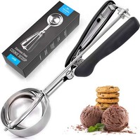 Eisportionierer Edelstahl EislöFfel Portionierer Mit TPR Griff 4 Cm