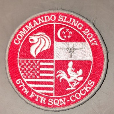 RARE 67th Fighter Sq Commando Sling 2017 Patch USAF F-15 Singapore RSAF