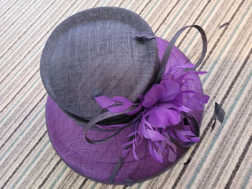 Jacques Vert Hat Shoes Size 7 Bag Purple Black Mother Of Bride Wedding Formal - Picture 2 of 17