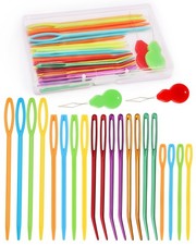 25 Pcs Yarn Needles Set, Including Crochet Needles for Yarn, Plastic Large Ey...