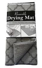 Ritz Trellis Print Reversible Mat Fast Drying Grey Folds Microfiber 14x21 NWT