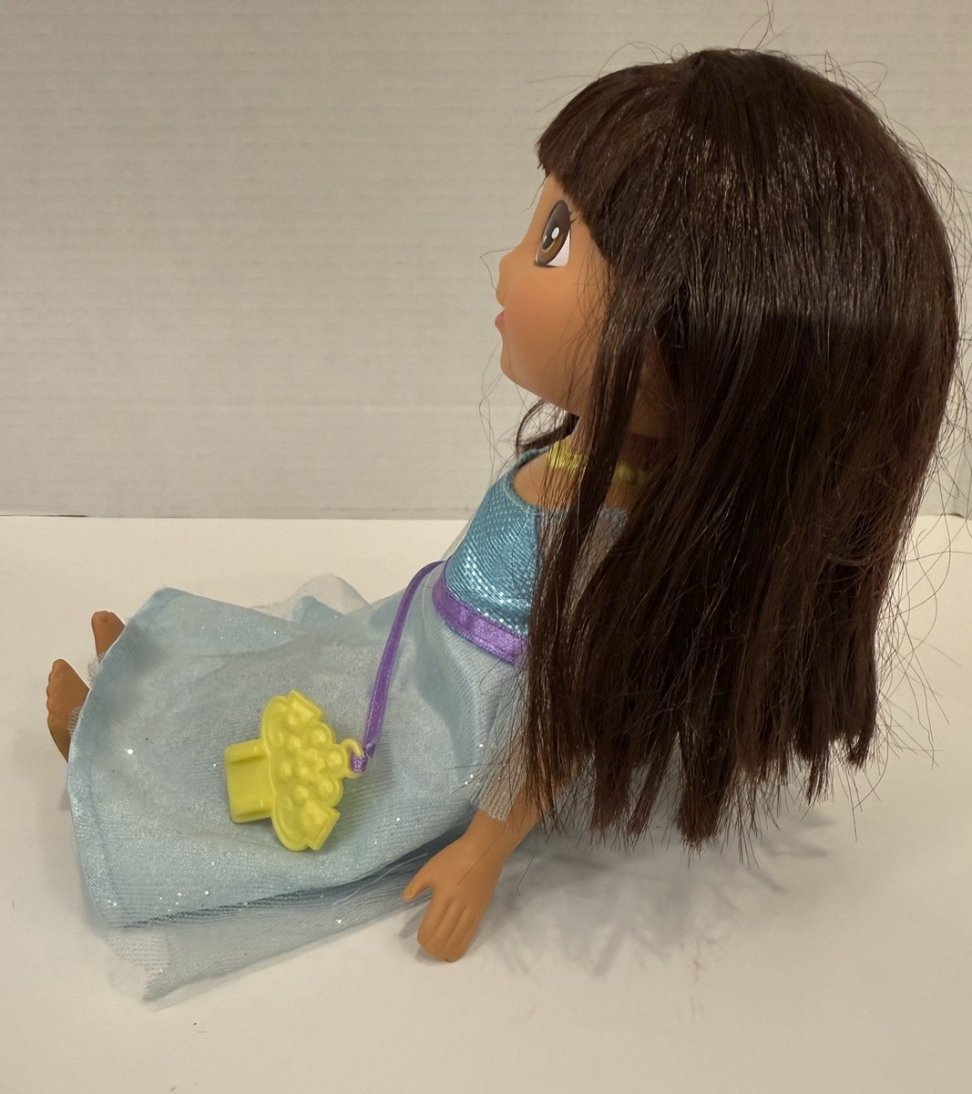 Dora the Explorer Princess Doll Blue Dress Fisher Price 11” Mattel