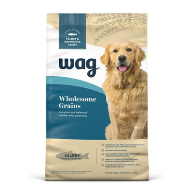 Retailer Brand - Wag Wholesome Grains Dry Dog Food Salmon And Brown Rice 30 Lb