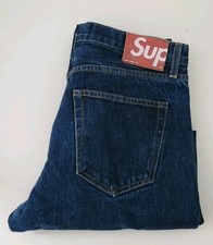 Supreme Denim Slim Jeans Größe 34 W34 L32 Hergestellt In U.S.A Blaue Hose