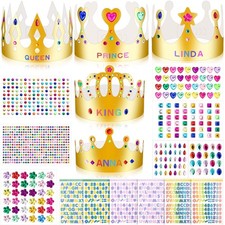 Gold Paper Crowns, Diy Birthday King Crowns Craft to Decorate, Paper Prince P...