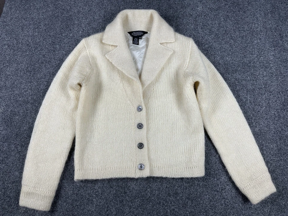 Chaqueta Suéter The J Peterman Company Para Mujer Lana Mohair Abotonada Marfil XS De Colección Foto 3 de 4