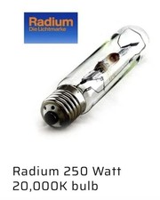 Radium 250 Watt 20,000K Blue German Metal Halide Light Bulb - New Fast Shipping