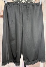 VTG 80s Vanity Fair USA Made Women  s Black 100 Nylon PJ Pants Pettipants M 26  