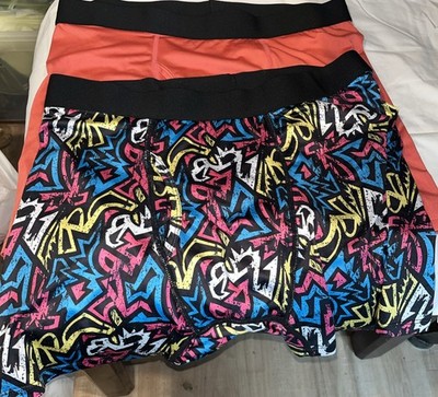 A Weeks Worth Printed Polyester  Silky Low Waist Boxer Shorts Size Large