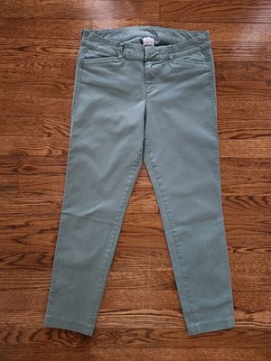 OLD NAVY Women's 4 Pixie Chino Pants Low-mid Rise Ankle Length Green