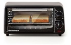 Elite Gourmet Black Stainless Steel Toaster Oven 600W Timer Toast/Broil