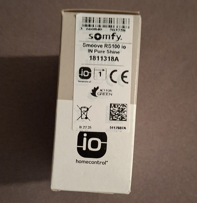 Somfy Smoove RS100 io Pure Shine Wandschalter 1-fach beleuchtet matt