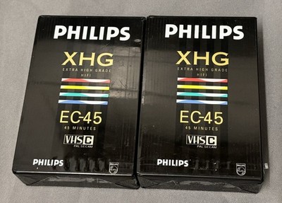 2x Philips Camcorderkassette Videokassette VHS-C 45 Minuten min XHG EC-45