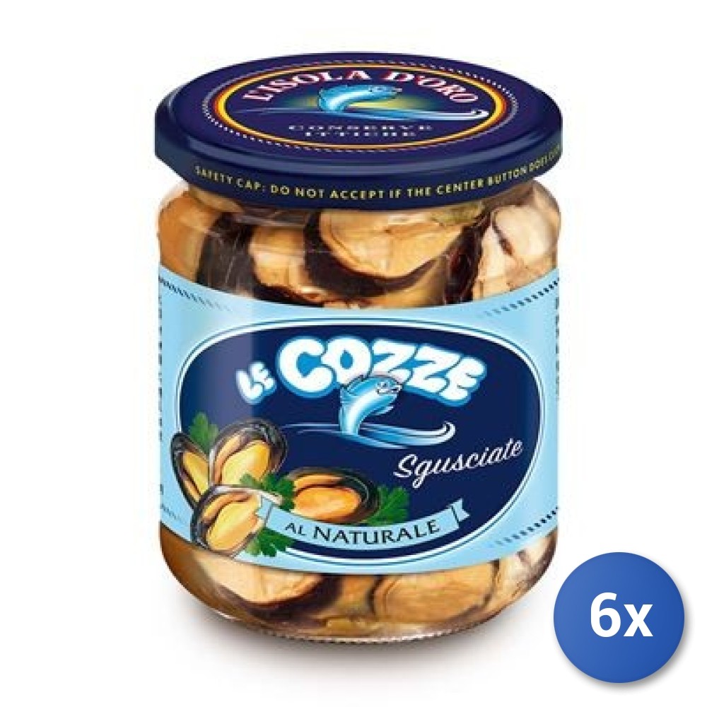 6X Multipack Isola D'Oro Mussels In Their Juice Gr 190