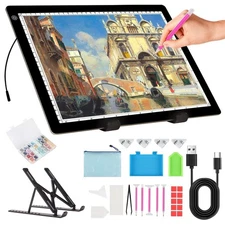"Ultra-Thin A4 LED Light Pad - Dimmable Tracing Light Box for Diamond Painting &