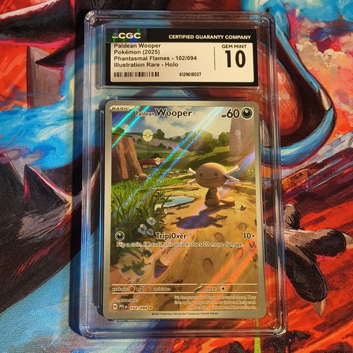 CGC 10 Paldean Wooper 102/094 Phantasmal Flames Illustration Rare Holo