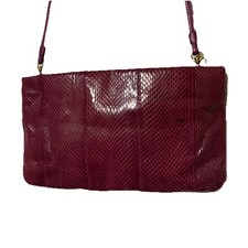 Rare Fucshia VINTAGE GENUINE SNAKE SKIN SHOULDER CROSSBODY HAND BAG