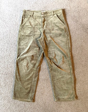 Pilcro Women's Wide Leg Corduroy Pants - Olive - Tagged 31 - Measured 32 x 27