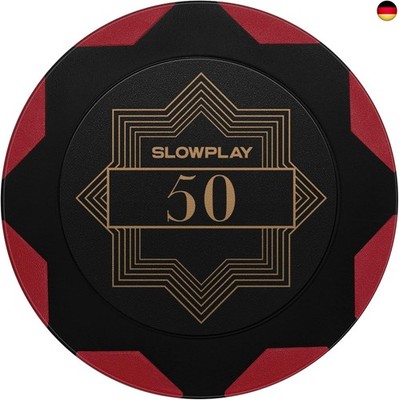 SLOWPLAY Nash Pokerchips aus Ton, 50 Clay Poker Chips Metallkern 14g| für Poker 