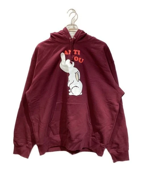 Sweat à capuche Supreme Anti You vin profond rouge lapin graphique