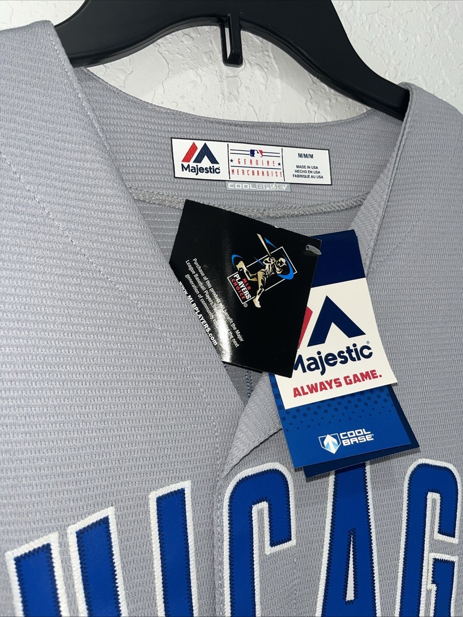 Chicago Cubs #49 Jake Arrieta Majestic Gray Away Button Jersey M