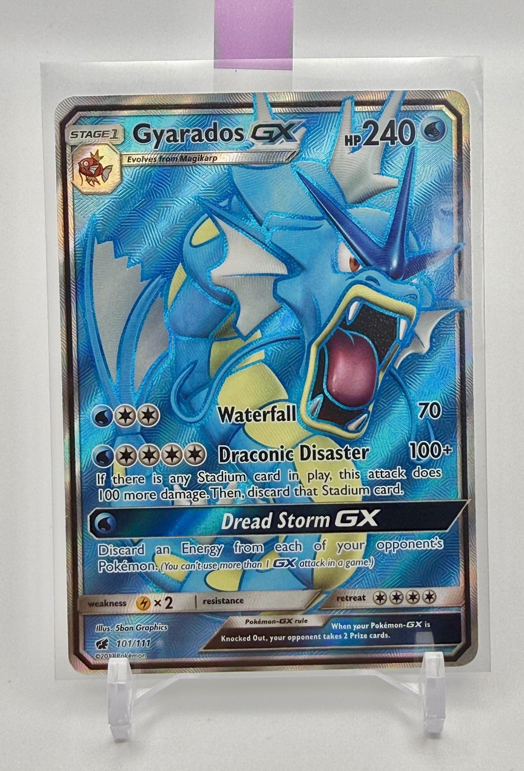 Pokemon TCG Gyarados GX 101/111 SM Crimson Invasion Ultra Rare Full Art Holo