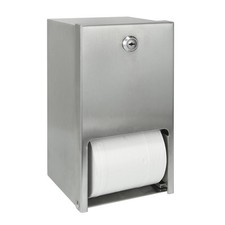 2 Roll Stainless Steel Commercial Toilet Paper Dispenser Heavy Duty Wall Mount