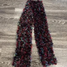 Cejon Scarf Multi Color Winter Sparkle Yarn Oblong Long Shaggy