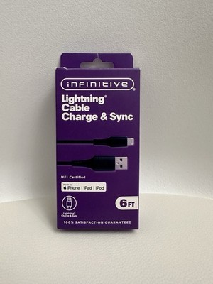 Infinitive Durable 6 Ft USB to 8 Pin Connector Cable Charger Charge & Sync Apple