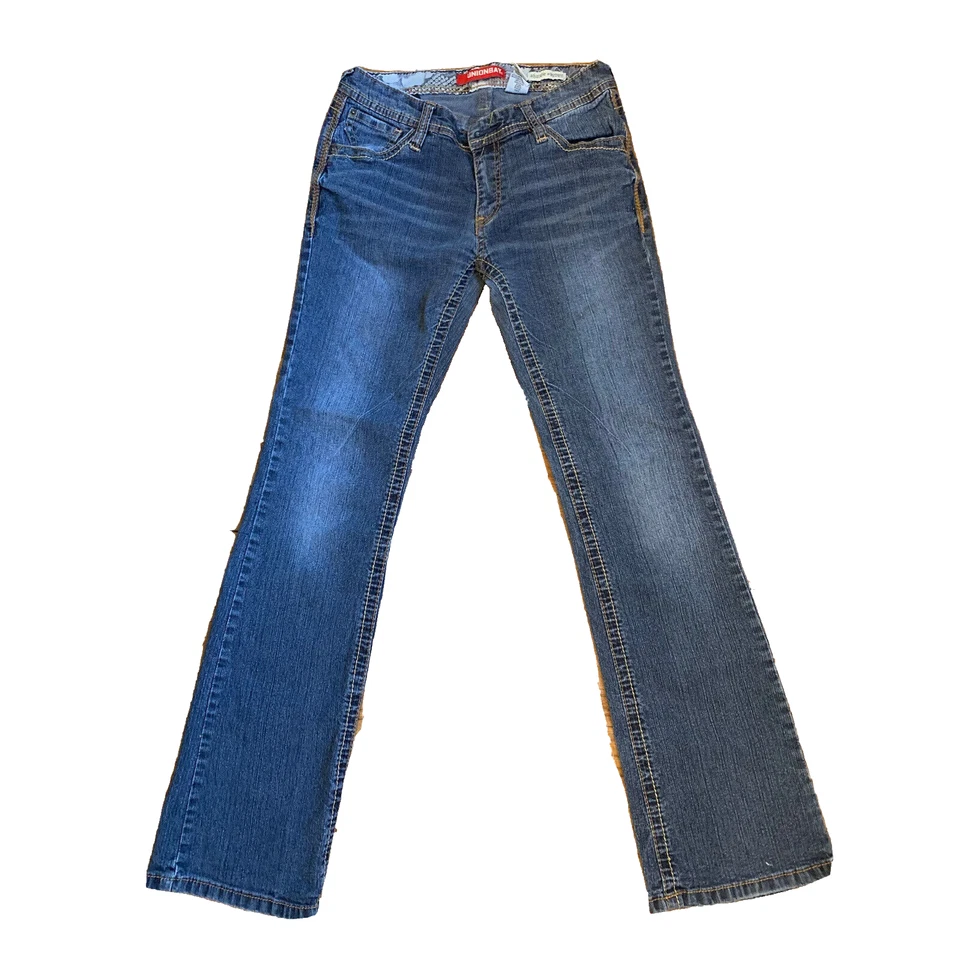 Pantalones de mezclilla Union Bay para niñas talla 16R cintura ajustable embellecidos bolsillos con botones Foto 3 de 4