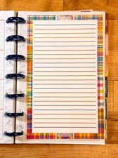 Lined Notes Lists Dashboard Insert for use with Mini Happy Planner