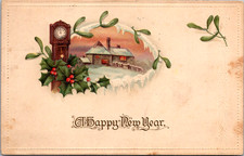 Vintage 1914 New Year Greetings Postcard Printed in Germany Embossed