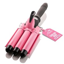 Three Barrel Curling Iron Wand Hair Waver with LCD Temperature Display - 1 In...